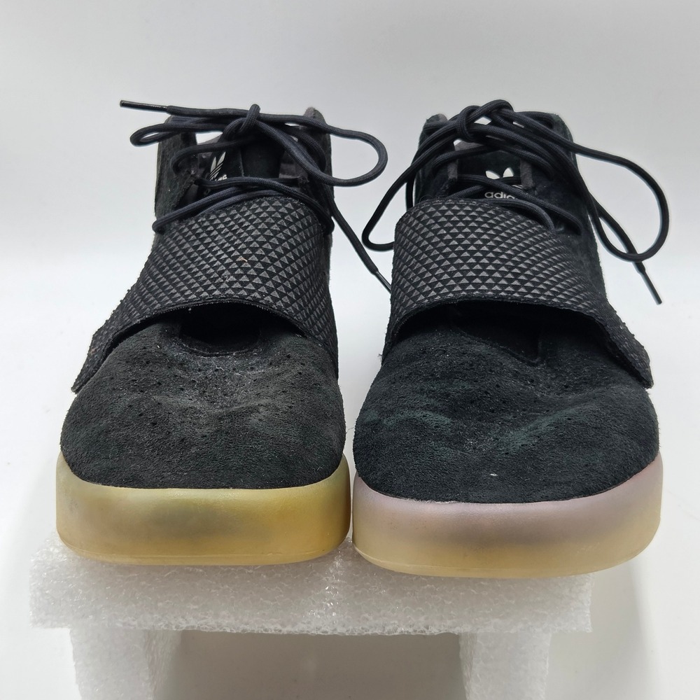 Adidas Tubular Invader Shoes Mens 12 Black Suede Strap Core Gum BB5038 - Picture 6 of 9